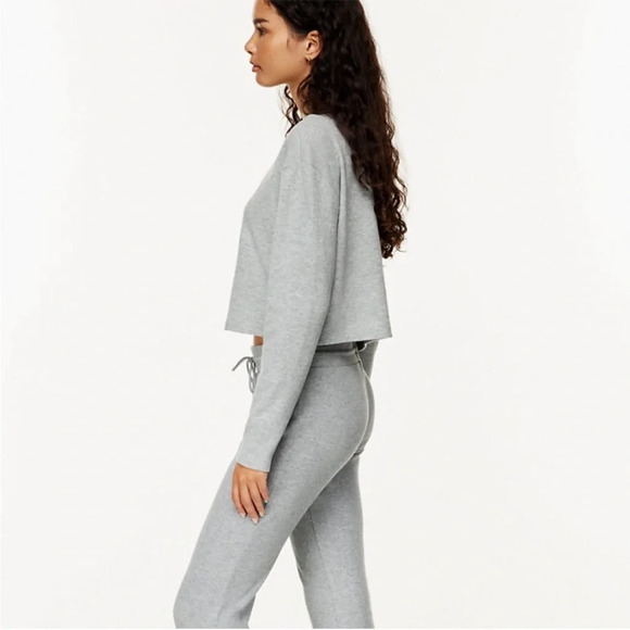 Sunday Best Aritzia Baby Waffle Thermal Long Sleeve Tee Sz XXS Crop - Picture 3 of 5